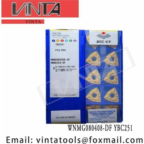 Free shipping high quality 10pcs/lots YBC251 YBC252 YBC152 WNMG080408-DF cnc carbide turning inserts