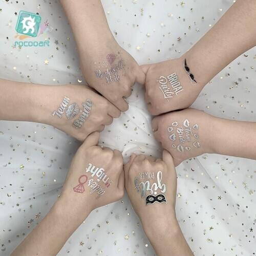 Small Laser Team Bride Temporary Tattoo Sticker Bachelorette Party Bride Tribe Flash Tattoo Bridesmaid Gift Wedding Decoration