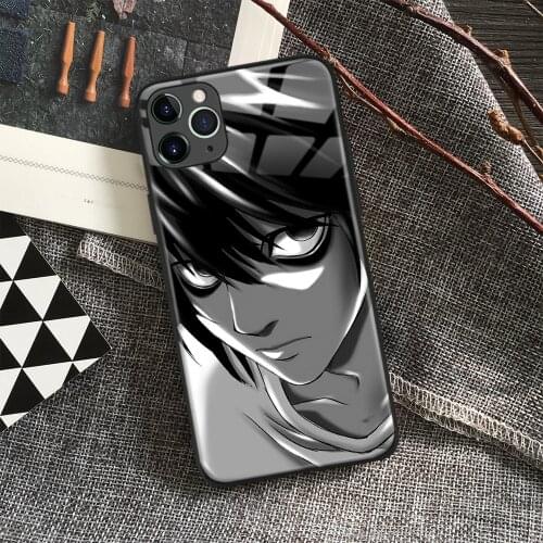L Death Note Manga Anime Soft Silicone Glass Phone Case for IPhone SE 6s 7 8 Plus X Xr Xs 11 12 Mini Pro Max Samsung Redmi