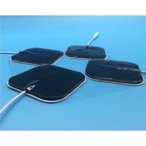 100 Pcs 5x5cm 2mm Plug Reusable electrodes Tens Electrode Pads For Nerve Muscle Stimulator Digital Physiotherapy Massager