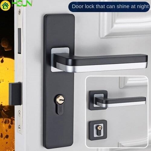 European Noctilucent Bedroom Lock Indoor Door Lock Wooden Doors Hand Lock Mechanics Lock