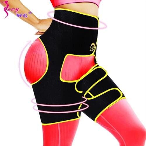 SEXYWG Slimming Body Shaper 3 in 1 Waist Trainer Leg Shaper Hip Enhancer Lift Butt Lifter Neoprene Shapewear Waist Support Belts