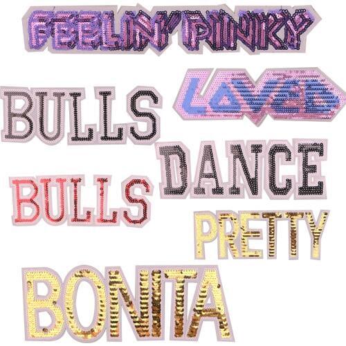 Colorful Bulls Pretty Sequins icon Iron on Patch for Clothing DIY Stripes Clothes Patchwork Stickers for Children Custom Badges