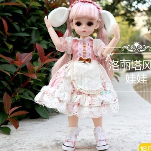 New 30CM Bjd Doll Lolita Dress 15 Movable Joints Dolls With School Suit Make up DIY Bjd Doll Best Gifts For Girl Animal BJD Toy