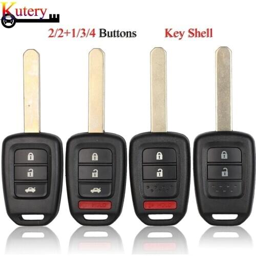 Kutery 10PCS/Lot Remote Car Key For Honda CRV Accord Civic 2013-2017 2/3/4 Buttons Key Case Fob With Uncut Key Blade