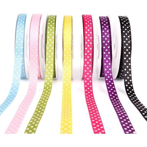 5 yards 10mm Ribbon Wedding Decoration Printing Dots Grosgrain Ribbon Gift Wrapping Hair Bows DIY Christmas Ribbon
