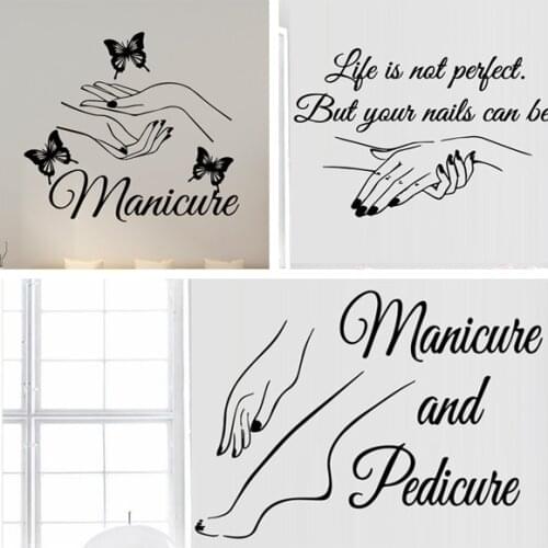 Exquisite Vinyl Decal Nail Salon Quotes Wall Sticker Art Mural Beauty Salon Decoration Decals For Women Girls Bedroom Decor