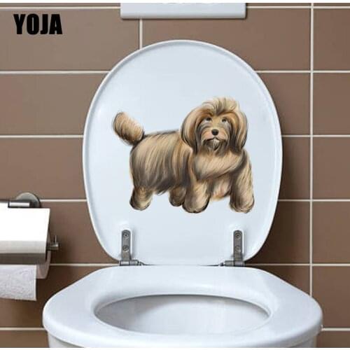 YOJA 23.4*19.6CM Pug Dog Toilet Decal Wall Sticker Living Room Home Decor T3-0717