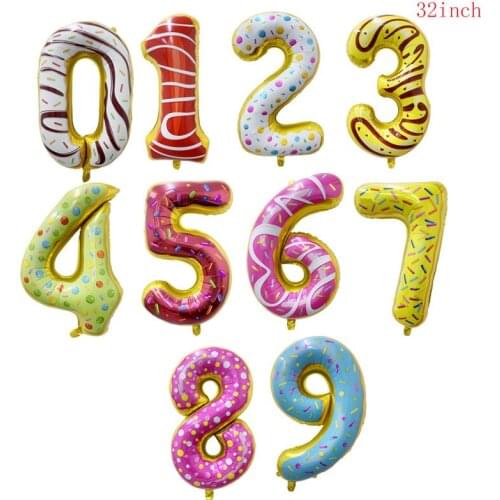 32 Inch Ice Cream Donut Bigital Aluminum Foil Balloons Cartoon Chocolate Children Birthday Wedding Anniversary Party Decoration