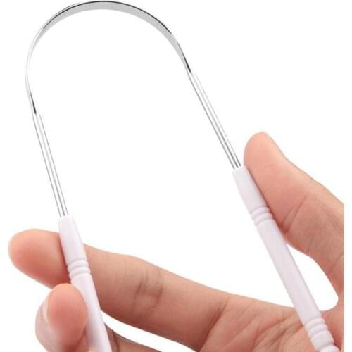 Steel Tongue Scraper Cleaner Oral Tongue Bad Brush Breath Maker Fresh Tool Scraping Cleaner Health Reusable H7Z1
