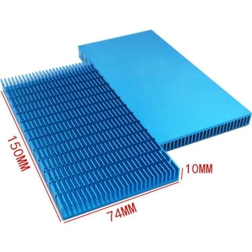 High quality radiator fin 150*74*10MM Mobile phone cooling heatsink radiator Cutting slot blue aluminum heatsink