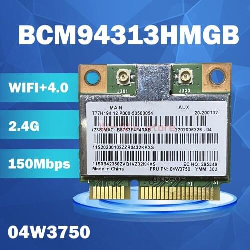 BroadCom BCM94313HMG2L BCM94313 300Mbps Mini PCI-e WLAN wireless wifi Card 04W3750 For Lenovo B490 B590 G505 S400 S500 Z400