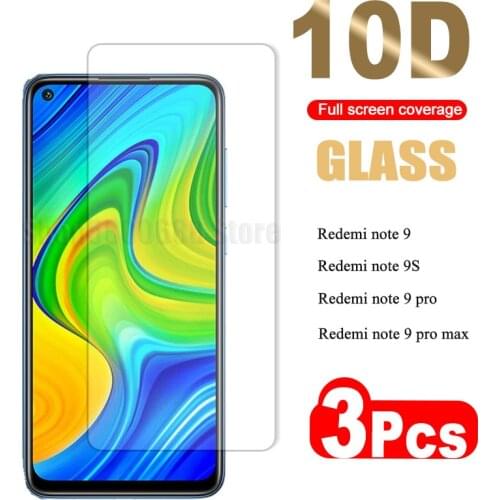 3Pcs/lot Tempered Glass For Xiaomi Redmi Note 9 9s Pro Max For Screen Protector Redmi Note 9 9s 9pro Protective glass