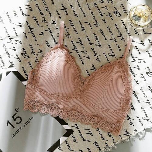Women Lace Wireless Padded Seamless Bra Sexy Bra Cotton Lingerie Breathable Underwear
