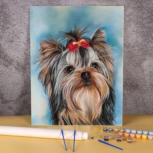 Animal Dog DIY Painting By Numbers Kit Acrylic Paints 50*70 Painting On Canvas Decorative Paintings For Kids Handiwork