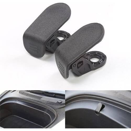 1 Pair Black ABS Cargo Hook Front Trunk Hook Clip Cargo Bag Automotive Interior Accessories for Tesla Model 3 2017 2018 2019