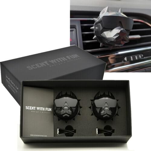 2PCS Air Fresheners Cool Bulldog Car Diffuser Fragrance Vent Clip Bulldog Car Perfume Car Smell For Car Auto Flavoring