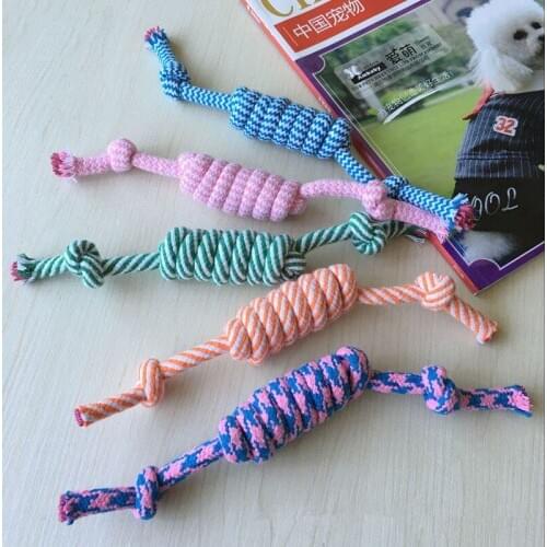 20pcs Dog Bite Rope Toys Pet Grind Tooth Toys Cotton Rope Material Harmless Dogs Tooth Cleaning Toys Pet Dog Rope Toys