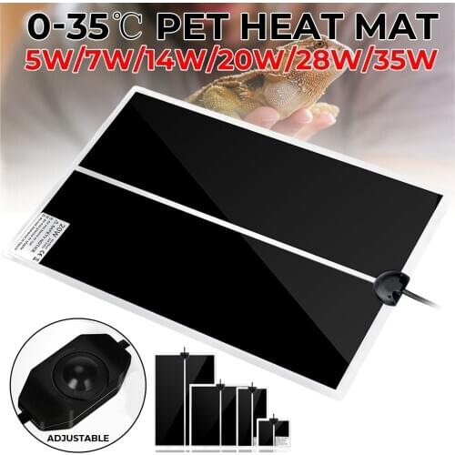 220V Pet Heating Pad Electric Reptiles Heat Mat Adjustable Temperature Controller Incubator Mat Tools 5W 7W 14W 20W 28W 35W