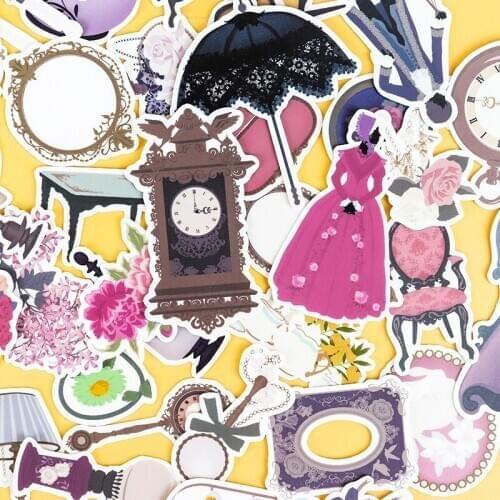 37pcs Creative Cute Self-made Palace wind computer decoration scrapbooking childbaby Cartoon Paper diy Waterproof stationery