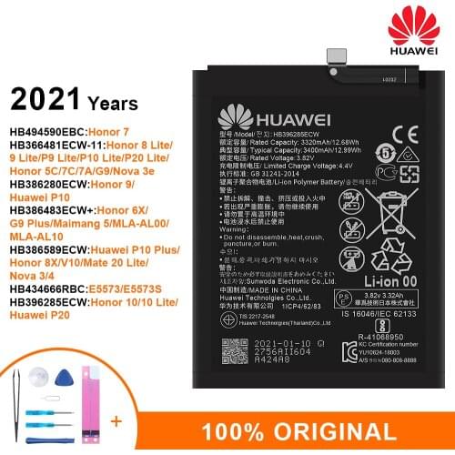 Huawei Original Battery HB386280ECW HB396285ECW HB366481ECW for Honor 8 Honor 9 /10 / 5C/7C Huawei P20