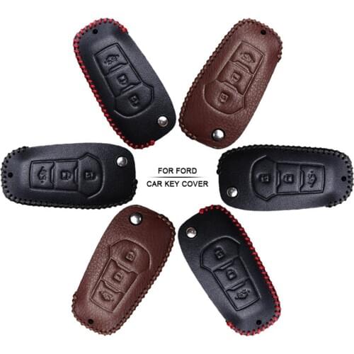 Car Accessories Key Cover Case For Ford Fiesta Focus 2 3 Tuning Mustang Mondeo MK4 Hand-woven Smoky Grey Metal Keyring Keychain