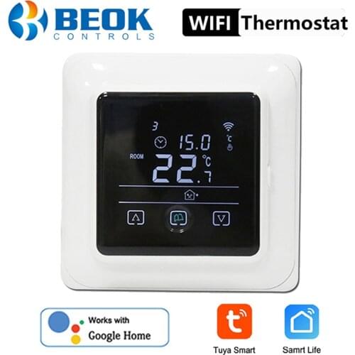 Beok Tuya Smart Life APP Phone Control WIFI Thermostat for Electric/Water Under Floor Heating 220V Temperature Controller Google
