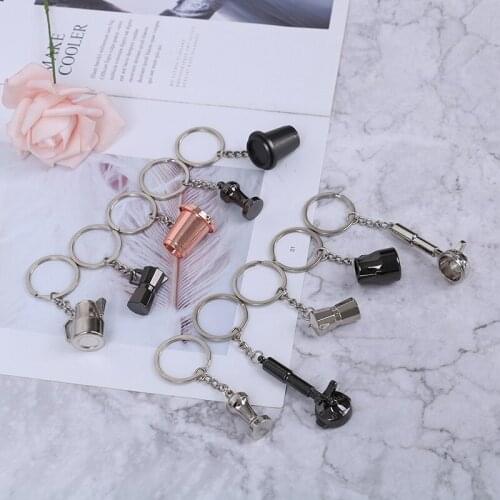 Keyring Key Chain Women Girl Men Charm Gift Accessories Coffee Cup Key Chain Eiffel Towel Bag Car Purse Big Long