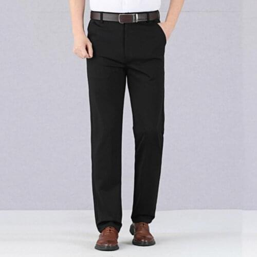 Men Classic Pants Working Business Middle-aged Casual Summer Luxury Outdoor High Stretch Suit Pants Men Loose Classic Trousers