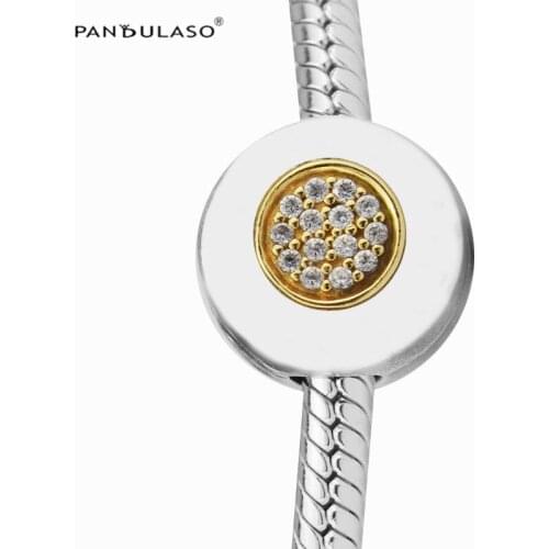 Beads For Jewelry Making Signature Clip Clear CZ Charm Fits European Charms Bracelets Woman DIY Sterling Silver Jewelry