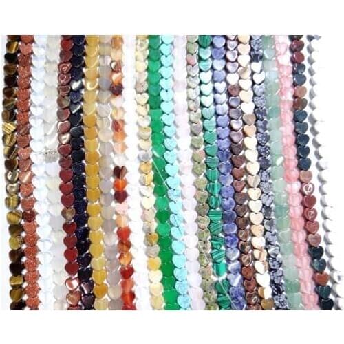 10*10mm Natural stone Turquoises Quartz crystal tiger eye Heart-shaped beads for Diy Jewelry Making Bracelet Necklace 40pcs