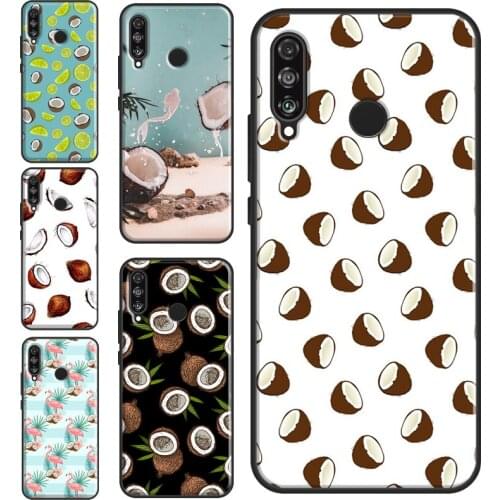 Summer Fruit Coconut Case For Huawei P20 Lite P10 P30 P40 Mate 20 Pro Silicone Case For P Smart 2019 2021 Cover