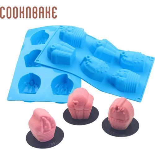 COOKNBAKE silicone cake pastry mold ice cream shape pudding bread mould handmade soap resin tool 6 hole cake decoration