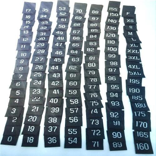 Size label digital number label European cloth size label 1 2 3- 50 56 62 68 74 86 92 98 104 116 122 134 140 146 152 158 164