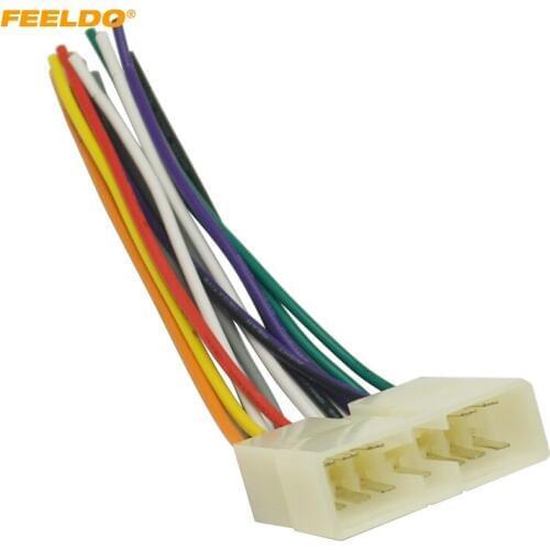 FEELDO Car Stereo Audio Wiring Harness Adapter Plug Male for Wuling Fudi Factory OEM Radio CD/DVD Wire Cable #HQ3037
