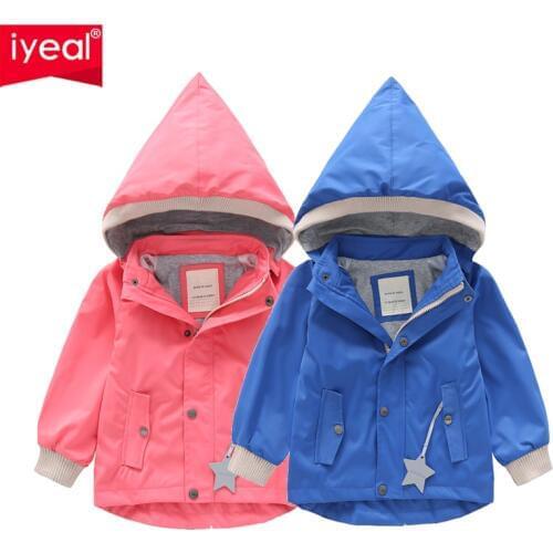 IYEAL Newest 2020 Brand Kids Clothes Boys Jackets Children Hooded Windbreaker Baby Coat Girls Waterproof Hoodies For 2-10 Years