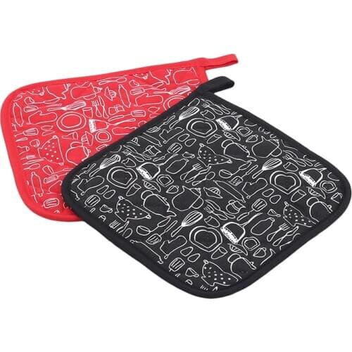 1Pcs Non-slip Cotton Mat Kitchen Cooking Microwave Gloves Baking BBQ Potholders Oven Mitts Pot Holders Kitchen Pocket Tool