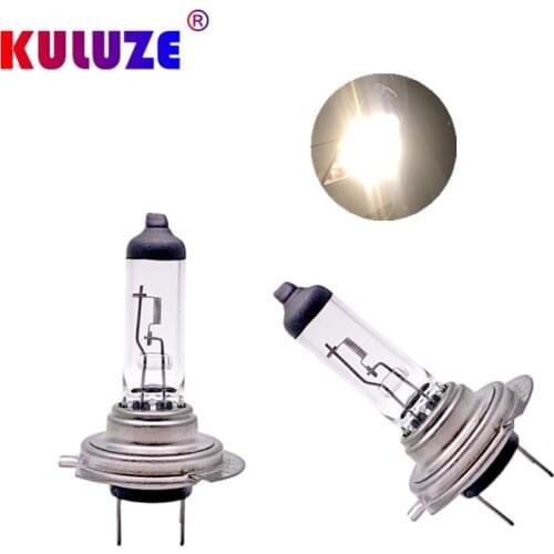 KULUZE 2 Pcs H7 55W 12V Quartz Headlight Halogen Bulb 3500k Px26d Fog Lamp Parking Clear Car Styling Light Source