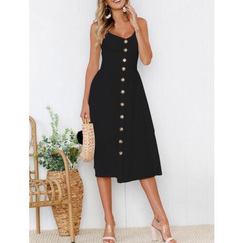 Strap v neck summer dress solid color women backless casual dress vestidos Smocking high waist midi dress female white Vestidos