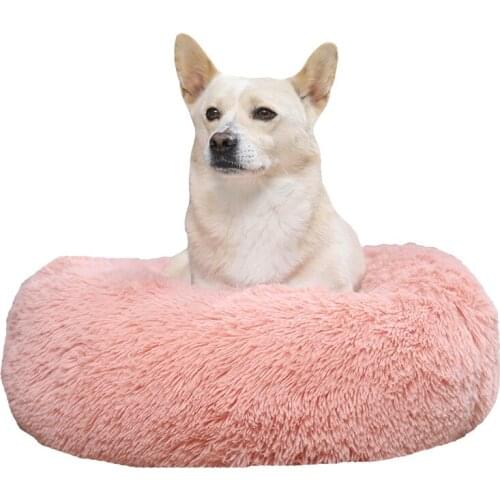 Pet Washable Dog Cat Cushion Bed Winter Warm Dog Bed Fluffy Soft Plush Donut Cuddler Round Dog Kennel Ultra Soft Sofa hot sell