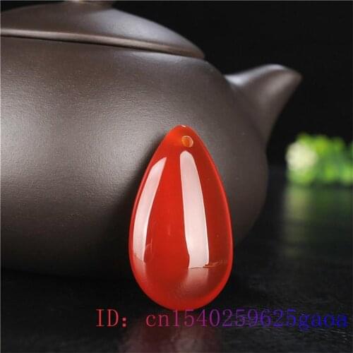 Jade Water drop Pendant Chalcedony Gifts Fashion Carved Women Natural Necklace Jewelry Charm