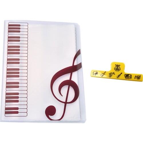 Music Sheet Score Book Files Folder A4 Size Paper Holder 40 Pockets with Clip