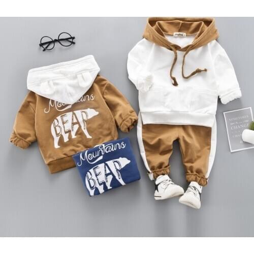 Baby Boys Clothes Autumn Winter Kids 2Pcs Clothes Hooded+Pant Outfit Toddler Children Clothing Suit For Cool Boys Sets 1- 4 Year