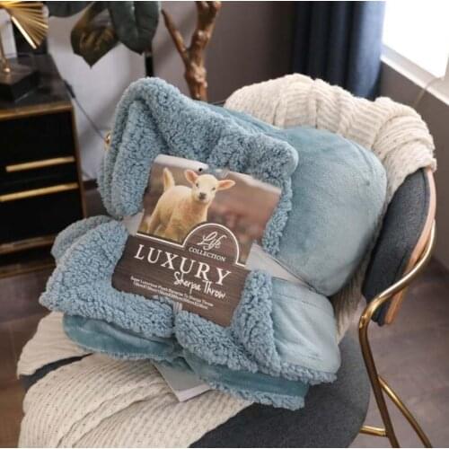 Solid Color Thickened Fur Bedding Sofa Blankets Winter Plush Plaid Bedspread Newborn Sleeping Quilt Home Decor