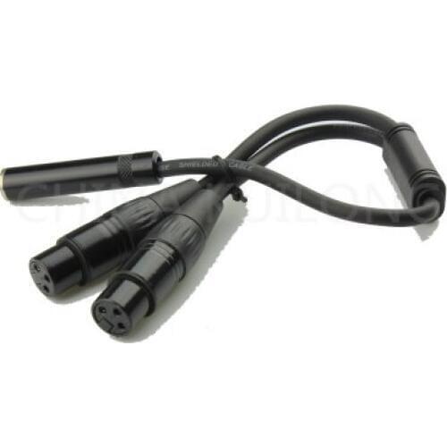 Wholesale 5pcs/lot Brand New 0.18M XLR Merger Microphone Y Combiner 1/4" female to 2 xlr female Microphone Cable adapte