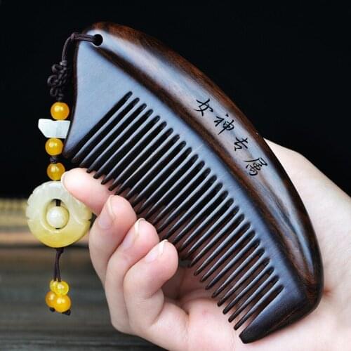 Natural Ebony Classical Comb Childrens Household Anti-static Long Curly Hair Massage Sandalwood Wide Tooth Comb