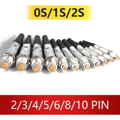 FFA / ERA0S1S2S Connector Compatible with Lemo Ramo S Series Aviation Plug Socket Gold Plated Copper 2-9 Pin Metal Connectors
