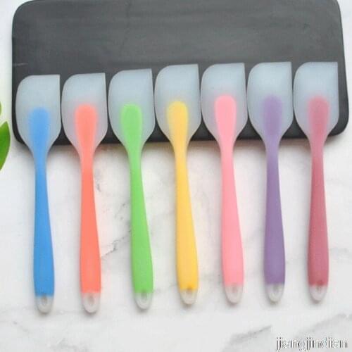Cream Scraper Integrated High Temperature Cake Cream Silicone Scraper Translucent Head Spatula Baking Tool Cake Tool