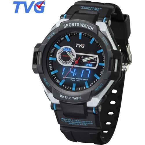 TVG Luxury Brand Men Watch Sport Waterproof Digital Quartz Watch Men LED Wristwatches Military Analog Clock Relogio Masculino
