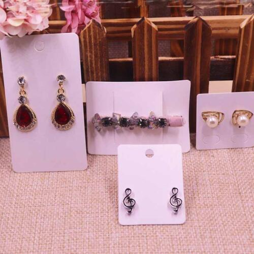 100sets new card Wholesale earring card Hair Clip & Hair Band Card Blank& white Jewelry Display Card Can Custom Logo Cost Extra